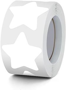 Rollo de pegatinas blancas con estrellas de 3,8 cm, grandes, autoadhesivas, para Navidad, estrellas, recompensas, decoración para niños, profesores, negocios, 500 unidades