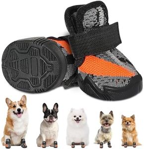 SlowTon Dog Shoes for Small Dogs - 2PCS Breathable Dog Boots & Paw Protectors for Summer Hot Pavement, Pet Booties with Rugged Anti-Slip Soles for Walking Running Hiking