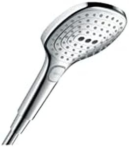 hansgrohe Raindance Select E - Pommeau de douche 3 types de jet, Douchette à main carré (diamètre 120 mm), Chromé, 26520000