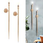 Candle Sconces Long Wall Candle Holder - Set of 2 Gold Long Wall Candle Sconce Retro Chic Wall Sconces Candle Holder Decoration for Dining Room, Living Room, Office, Bathroom