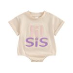 Baby Girl Big Sister Little Sister T Shirt Tops Boys Brother Bodysuit Sibling Matching Outfit Lil Sis Bro Tees Clothes (lil sis 2, 3-6 Months)