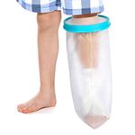 Kids Leg Cast Cover Waterproof Leg Cast Cover for Shower Bath Watertight Plastic Protection Keep Bandage Dry, Reusable Foot Cast Protector for Leg, Knee, Foot, Ankle Wound(17inch)