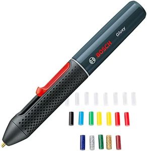 Bosch Gluey cordless hot glue pen (2 batteries, with 20 hot glue sticks, USB charger and cable, in Carton Packaging)