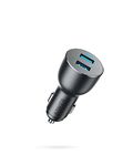 Car Charger, Anker Quick Charge 3.0 36W Metal Dual USB Car Charger Adapter, PowerDrive III 2-Port 36W Alloy for Galaxy S20/ S20+/ S10/ S10e/ S10+, iPhone 11/11 Pro/ 11 Pro Max/XR, iPad Pro, and More