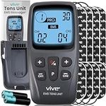 Vive EMS Muscle Stimulator (22 Mode) Tens Unit for Pain Relief Therapy - Machine for Back, Shoulder, Body Pain Management - 40 Level Device & 8 Self Adhesive Gel Electrodes 8 Pads, FSA/HSA Eligible