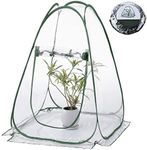 Kakeah Pop up Greenhouse, Portable Mini Greenhouse Tent, Outdoor Green Gardening Plant Hot House, Flower Pot Cover for Garden Patio Home Backyard (27"x27"x31")