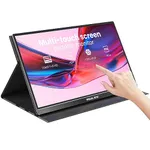 15.6” Portable USB Type-C Monitor Touchscreen, 1080P FHD, IPS, 10-Point Touch External Screen with Premium Smart Cover Dual Speakers for Xbox,PS4,Switch,Laptop,PC,Phone,Mac,Surface