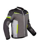 Rynox Air GT 4 Jacket - CE Certified Class A | Motorcycle Riding Jacket with Impact Protection and Abrasion Resistance - Grey Hi-Viz Green, Large