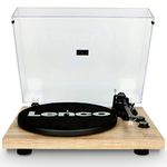 Lenco LBT-188 Turntable | Record Player with Bluetooth | USB Output for Vinyl to MP3 Conversion | Pine