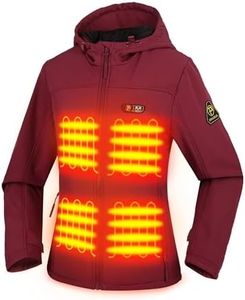 PTAHDUS Women's Heated Jackets 5 Heat Zones Battery Pack Included, with Hand Warmer Pocket(Amaranth, Medium)