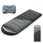 Sleeping Bags for Adults & Kids Lightweight Waterproof 3-4 Season Warm with Inflatable Pillow – Compact Portable Sleeping Bag for Cold Weather Camping, Hiking, Travel, Indoor/Outdoor Use