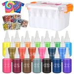 Tie Dye Kit, 20 Colours Fabric Dye Art Set for Birthday Party Family Group Activities, Fun Birthday Christmas Gift