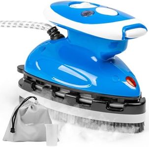 Duronic Travel Iron SI2 BE 375W Mini Irons with Variable Temperature & Auto Shut Off Portable 50ml Blue Steam Iron For Holiday Quilting Crafts Compact Design for Travelling