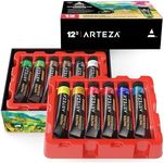 ARTEZA Watercolor Paint, Set of 12 Colors/Tubes, 12 x 12ml/0.4 oz W/Storage Box, Rich Pigments, Vibrant and Non Toxic Paints