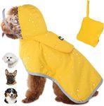 Eyein Dog Raincoat, Waterproof Dog Rain Jacket Vest with Harness Hole & Clear Hooded Double Layer, Adjustable & Reflective Safety Dog Rain Coat Poncho with Storage Pocket for Small Medium Large Dogs