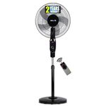 IBELL CLASSYP16 Pedestal Fan 5 Leaf with Remote and High Air Flow, 55W, LED Display, High Speed, Copper Motor (Black)