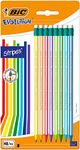 BIC Evolution Graphite Pencils - Pack of 8 - HB Pencils with Eraser - Colourful Stripe Design and Shock-Resistant Lead