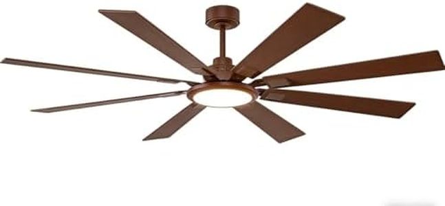 TCL Ceiling Fans with Lights and Remote: 8 Blades, Quiet Reversible DC Motor, Dimmable Super Bright LED, Noiseless Large Modern Fan for Room, Outdoor, Commercial and Industrial Use (Brown, 72 Inch)