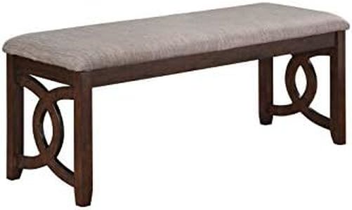 New Classic Furniture Gia Upholstered Dining Bench, Cherry Brown