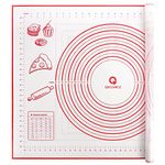 Extra Large Silicone Pastry Mat, Non-Slip with Measurement Non Stick, Large and Thick, for Fondant, Rolling Dough, Pie Crust, Pizza and Cookies - BPA Free Easy Clean Kneading Matts,24" x 32", Red