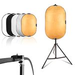 Selens 24x36inch Light Reflector Stand Kit for Photography, 5-in-1 Collapsible Reflector, 6.5ft Light Stand and Reflector Clamp Holder for Photo Video Studio Lighting and Outdoor Lighting