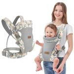 IULONEE Baby Carrier, Upgrade Newborn to Toddler Carrier with Lumbar Support Ergonomic Infant Carrier Wrap Convertible Front and Back Backpack Toddler Carry for Babies 3-36 Months Grey