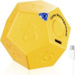 SHPTDJTIC Rotating Pomodoro Timer Desk - Rechargeable Productivity Timer,Shower Timer Waterproof,Magnetic Flip Mute,Vibrate & Sound Alert,Time Timer for Kitchen Cooking,Kids Study,Desk,ADHD|YELLOW