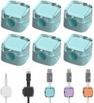 6 Pack Magnetic Cable Management Clips, 2024 New Magnetic Cord Organizer, Desks Phone USB Charging Cable Storage Holder, Office Desk Car Wall (Blue)