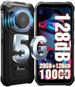FOSSIBOT F110 Pro Rugged Smartphone Unlocked 5G Android 15, 128dB Loudest Speaker 20GB+128GB /2TB 10000mAH, 6.7'' HD Display 50MP Rear Camera, IP68/69K Waterproof, NFC/Dual SIM/Widevine L1