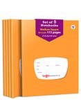 TARGET PUBLICATIONS Medium Square Ruled Notebooks | Square 05 inch | 172 Pages Jumbo Size | Hard Brown Cover | 15.5 cm x 19 cm Approx | Maths Exercise Small Grid Notebooks | Pack of 5 Books | GSM 57