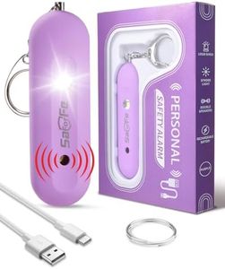Personal Safety Alarm for Women - Waterproof Rechargeable Security Alarm - 140dB Extra Loud Siren with SOS Strobe Light - Self Defense Keychain for Women Girls Teens Seniors