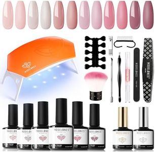 Modelones Gel Nail Polish Kit with U V Lamp Portable LED Dryer Lamp, 6 Colors Nude Pink Gel Nail Polish Set Gel Top & Base Coat Essential Manicure Tools Nail Art Kit for Beginner