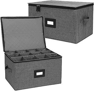 Mayniu Wine Glass Storage 2 Pack, Stemware Storage Containers Cases, Glassware Storage for 24 Crystal, Hard Top, Sides and Stackable, (17'' x 13'' x 10'', Black)