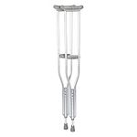 BodyMed Aluminum Crutches, Adult, Medium, 5' 2"–5' 10" – Pair of Lightweight, Height Adjustable Crutches – Includes Padded Underarm Cushions, Hand Grips, & Rubber Tips – Max. Weight Capacity 300 lb.