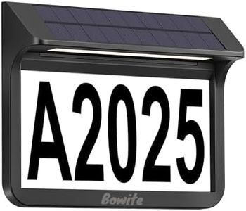 Solar House Numbers for Outside Light Up - 3000K/6000k 2 Modes, Aluminum Waterproof LED Lighted Address Signs for Houses, Solar Powered Wall-Mounted Illuminated Address Plaque for Yard Home