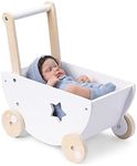 Navaris Wooden Doll Pram - Baby Dol