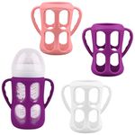 3 Pack Baby Bottle Handles for Philips Avent Natural Baby Bottles, Baby Bottle Holder with Easy Grip Handles (Pink+Purple+White)