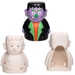 Baker Ross AX238 Halloween Ceramic Tealight Holders - Pack of 3, Decorate and Display for Halloween Decorations, Ideal Kids Arts and Crafts Project