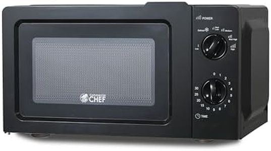 COMMERCIAL CHEF 0.6 Cubic Foot Microwave with 6 Power Levels, Small Microwave with Grip Handle, 700W Countertop Microwave with 30 Minute Timer and Mechanical Dial Controls, Black