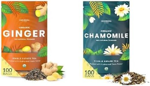 Cederberg Tea Company Organic Herbal Teas Ginger & Chamomile Single-Estate Tea Bundle 200 Tea Bags