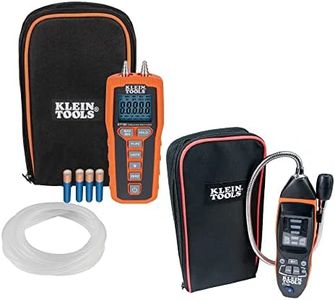 Klein Tools 80142 Gas Leak Detector Kit, Combustible Gas Leak Detector and Digital Manometer HVAC Gas Pressure Tester, Dual-Port, 2-Piece