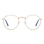 NSSIW Blue Light Glasses for Women and Men Premium Round Frame Blue Ray Glasses for Computer and Gaming with Anti Eye Strain (Gold)