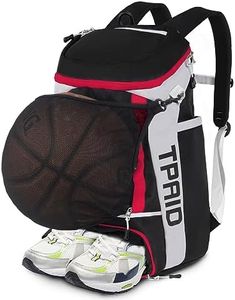 KINGSLONG Mochila de Baloncesto, Mochila de Fútbol Bolsa para Equipo de Baloncesto con Compartimento para Pelotas y Compartimento para Zapatos para Baloncesto, Bolsa para Deportes de Voleibol y Fútbol