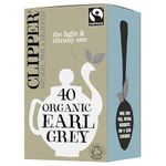 Clipper Organic Earl Grey Tea Bags | Natural, Unbleached, Plant-Based Biodegradable & Non GM Black Tea | Eco Conscious & Fair Trade Tea Bags | Individually Wrapped (40 Teabags)