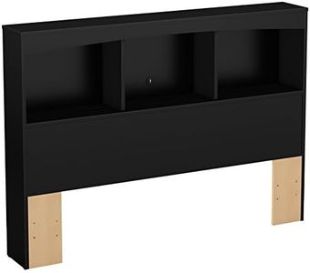 South Shore Step One Bookcase Headboard, Full, Pure Black