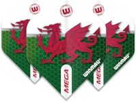 WINMAU Mega Standard Wales Dart Flights - 1 Set per Pack (Total 3 Flights)