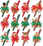 Pasimy 24 Sets Christmas Sticky Notes and Pens Ribbons Xmas Winter Gifts for Students Coworkers in Bulk Gingerbread Reindeer Notepad Pack for Holiday Party Favors Class Prize Goodie Bags (Brown,Xmas)