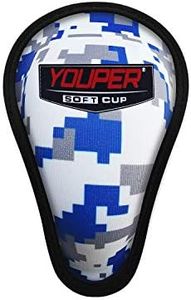 Youper Boys Youth Soft Foam Protective Athletic Cup (Ages 7-12), Kid Athletic Cup for Baseball, Football, Lacrosse, Hockey, MMA (Ocean Camo (1-Pack))