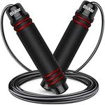 Blukar Skipping Rope Adult, Speed Jump Rope - Soft Memory Foam Handle , Adjustable Tangle-free Rope & Rapid Ball Bearings - Ideal for Home and Workouts Fitness- Spare Rope Length Adjuster Included