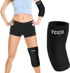 TCCO Elbow & Knee Ice Pack for Injuries Compression Sleeve, Reusable Gel Cold Pack for Knee, Elbow, Ankle, Calf - Flexible Cold Wrap Recovery for Meniscus, ACL, MCL, Pain Relief (M) Black